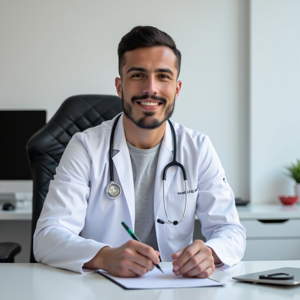 Dr. Augusto Pinto Junior em seu consultório